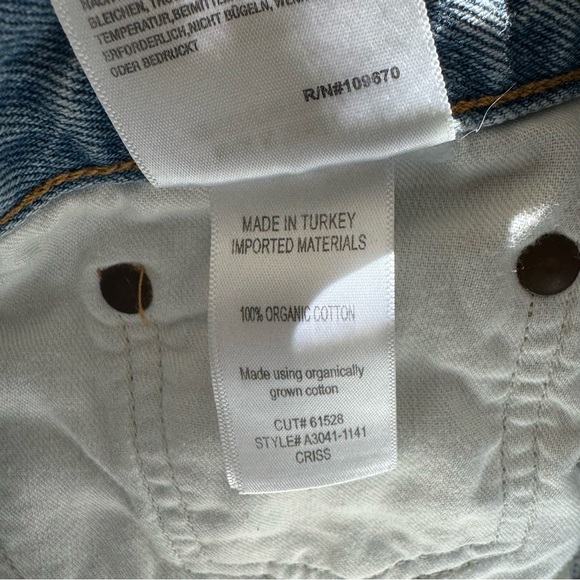 Agolde Criss Cross Buttonfly Distressed Denim Skirt Size 27 - Picture 13 of 13